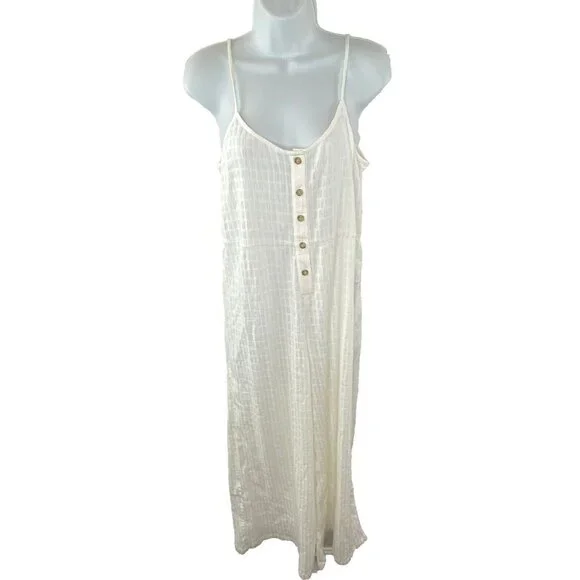 Madewell Women's $98 Textured Cover Up Jumpsuit Lighthouse Size S NE313 - Picture 3 of 7